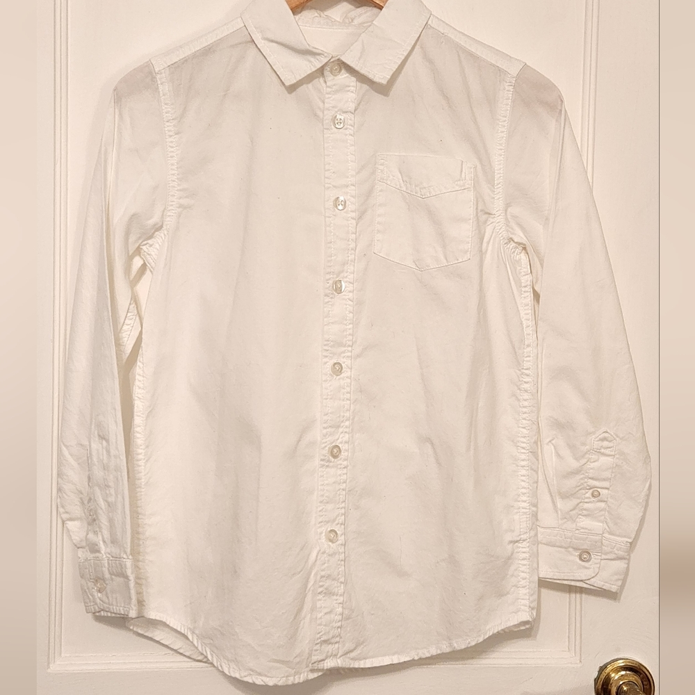 Cat and Jack Youth L (12/14) White Collared Shirt